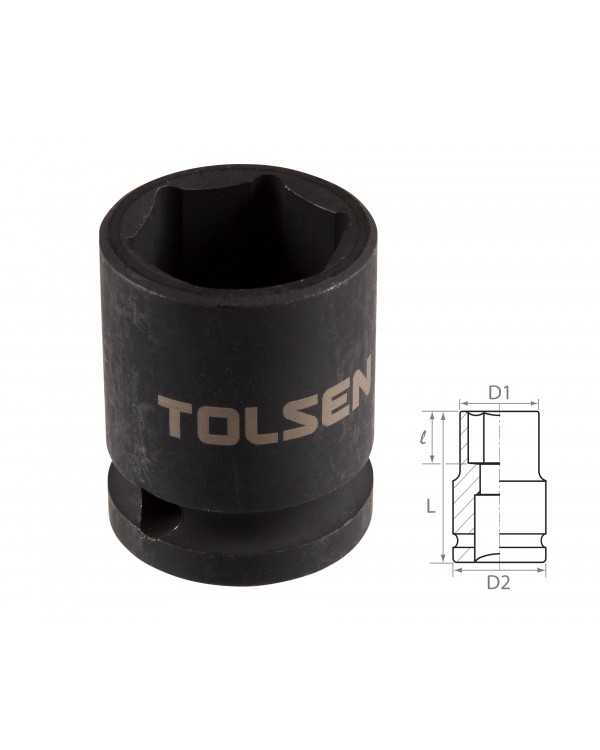 Головка торцевая ударная шестигранная 1/2&quot;, 21 мм TOLSEN TT18221