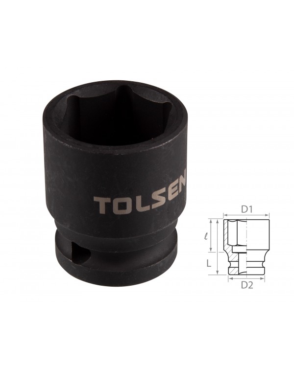 Головка торцевая ударная шестигранная 1/2&quot;, 23 мм TOLSEN TT18223