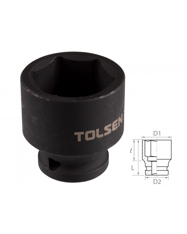 Головка торцевая ударная шестигранная 1/2&quot;, 27 мм TOLSEN TT18227