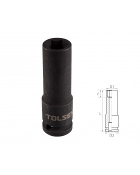 Головка торцевая ударная глубокая шестигранная 1/2", 12 мм TOLSEN TT18262 Головка торцевая ударная глубокая шестигранная 1/2", 12 мм TOLSEN TT18262