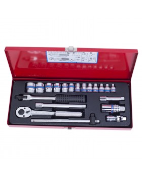 Набор торцевых головок с принадлежностями 3/8&quot;, шестигранные, 6-22 мм, 20 предметов KING TONY 3-foto2