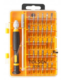 Набор вставок (бит) 1/4&quot;, PH, PZ, Hex, Torx, Slotted, прецизионных, 32 предмета TOLSEN TT20047s