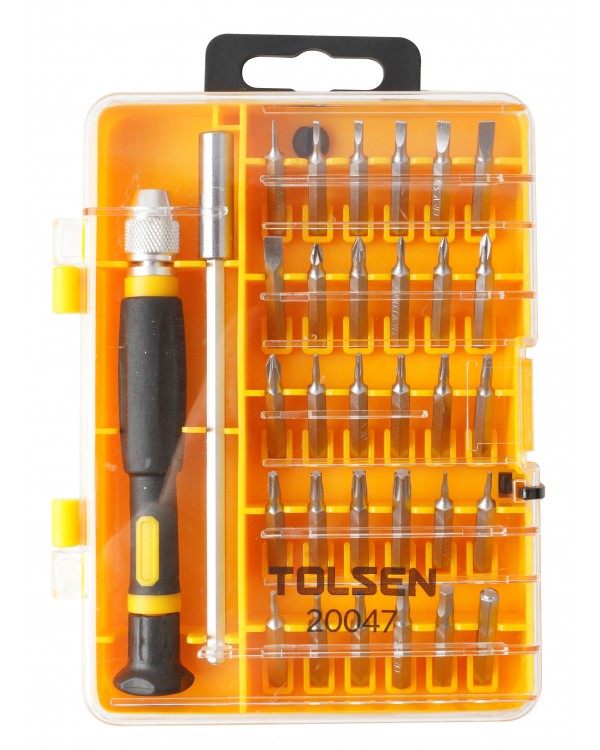 Набор вставок (бит) 1/4&quot;, PH, PZ, Hex, Torx, Slotted, прецизионных, 32 предмета TOLSEN TT20047s