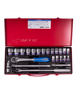 Набор торцевых головок с принадлежностями 1/2&quot;, двенадцатигранные, 10-32 мм, 23 предмета KING T-foto4