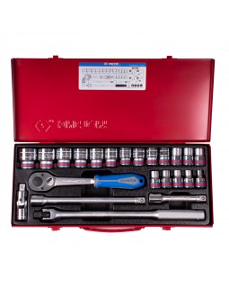 Набор торцевых головок с принадлежностями 1/2&quot;, двенадцатигранные, 3/8-1&1/4&quot;, 23 предмета-foto4