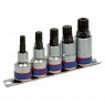 Набор торцевых насадок 1/2", SPLINE, М8-М16, 5 предметов KING TONY 4105PR