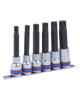 Набор торцевых насадок 1/2&quot;, RIBE, М9-М16, L = 100 мм, 6 предметов KING TONY 4116PR