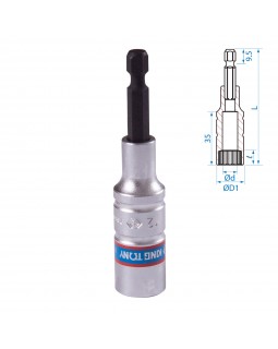 Головка для шуруповерта двенадцатигранная 1/4", 12 мм, L = 80 мм KING TONY 76B812M-foto2