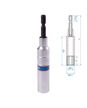 Головка для шуруповерта шестигранная 1/4&quot;, 12 мм, L = 110 мм KING TONY 76C1112M-foto3