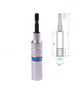 Головка для шуруповерта шестигранная 1/4", 13 мм, L = 110 мм KING TONY 76C1113M-foto2
