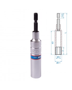 Головка для шуруповерта шестигранная 1/4", 13 мм, L = 110 мм KING TONY 76C1113M-foto2