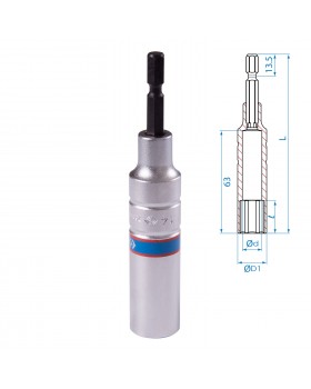 Головка для шуруповерта шестигранная 1/4", 14 мм, L = 110 мм KING TONY 76C1114M-foto2