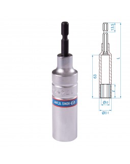 Головка для шуруповерта шестигранная 1/4", 17 мм, L = 110 мм KING TONY 76C1117M-foto2