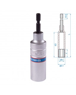 Головка для шуруповерта шестигранная 1/4&quot;, 19 мм, L = 110 мм KING TONY 76C1119M-foto2