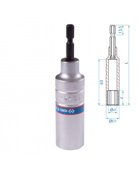 Головка для шуруповерта шестигранная 1/4&quot;, 19 мм, L = 110 мм KING TONY 76C1119M-foto2