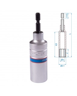 Головка для шуруповерта шестигранная 1/4", 21 мм, L = 110 мм KING TONY 76C1121M-foto2