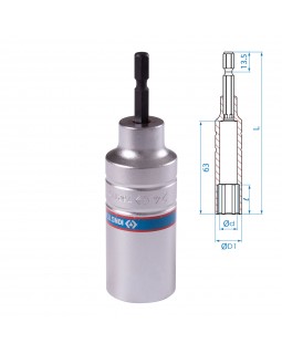 Головка для шуруповерта шестигранная 1/4&quot;, 24 мм, L = 110 мм KING TONY 76C1124M-foto2