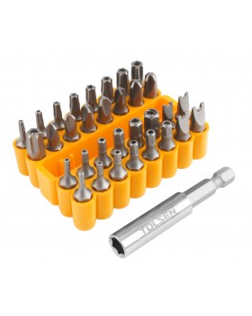 Набор вставок (бит) 1/4", Security hex, TorxTR, Spaner, Torg-Set, Tri-Wing, 33 предмета TOLSEN Набор вставок (бит) 1/4", Security hex, TorxTR, Spaner, Torg-Set, Tri-Wing, 33 предмета TOLSEN