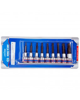 Набор торцевых насадок 1/2", TORX, Т20-Т60 мм, L = 80 мм, 9 предметов  KING TONY 4119PR10-foto2