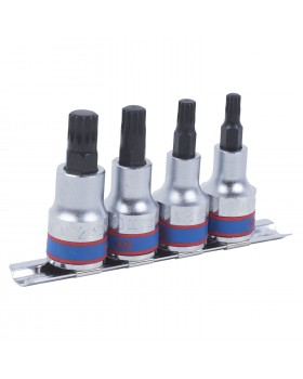 Набор торцевых насадок 1/2&quot;, SPLINE, М6-М12, L = 80 мм, 4 предмета KING TONY 4126PR