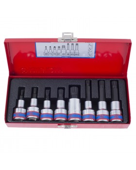 Набор торцевых насадок 1/2", SPLINE, M5-M16, L = 80 мм, 8 предметов KING TONY 4128PR-foto2