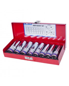 Набор глубоких торцевых головок 1/2&quot;, двенадцатигранные, 12-24 мм, 8 предметов KING TONY 4208MR