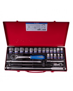 Набор торцевых головок с принадлежностями 1/2&quot;, двенадцатигранные, 10-32 мм, 24 предмета KING T-foto3