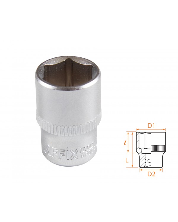 Головка торцевая стандартная шестигранная 1/4&quot;, 12 мм AFFIX AF00020012