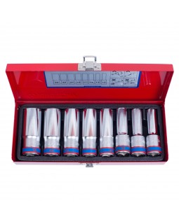 Набор глубоких торцевых головок 1/2&quot;, шестигранные, 12-24 мм, 8 предметов KING TONY 4308MR05-foto3