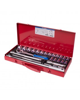 Набор торцевых головок с принадлежностями 1/2", шестигранные, 10-32 мм, 24 предмета KING TONY 4 Набор торцевых головок с принадлежностями 1/2", шестигранные, 10-32 мм, 24 предмета KING TONY 4