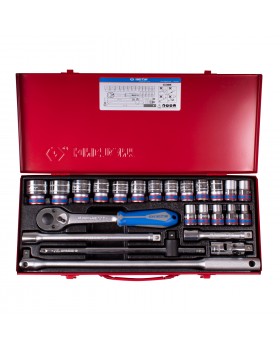 Набор торцевых головок с принадлежностями 1/2", шестигранные, 10-32 мм, 24 предмета KING TONY 4-foto2