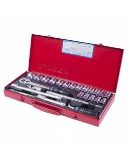 Набор торцевых головок с принадлежностями 1/2&quot;, шестигранные, 10-32 мм, 24 предмета KING TONY 4-foto4