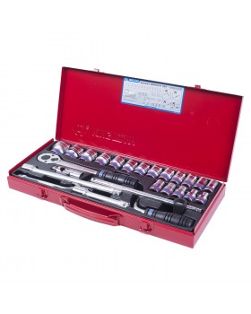 Набор торцевых головок с принадлежностями 1/2&quot;, шестигранные, 10-32 мм, 24 предмета KING TONY 4-foto4