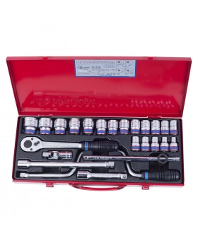 Набор торцевых головок с принадлежностями 1/2&quot;, шестигранные, 10-32 мм, 24 предмета KING TONY 4-foto2