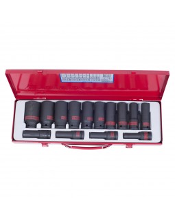 Набор ударных глубоких торцевых головок 1/2&quot;, шестигранные, 3/8&quot;-1&1/4&quot;, 15 предметов-foto3