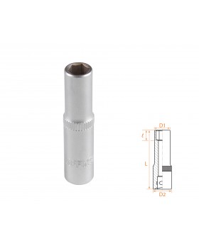 Головка торцевая глубокая шестигранная 1/4&quot;, 07 мм AFFIX AF00120007