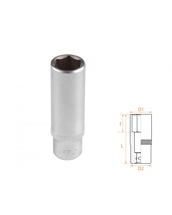 Головка торцевая глубокая шестигранная 1/4&quot;, 11 мм AFFIX AF00120011