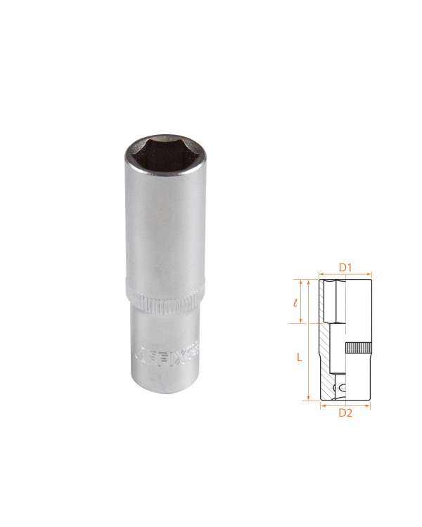 Головка торцевая глубокая шестигранная 3/8&quot;, 13 мм AFFIX AF00130013