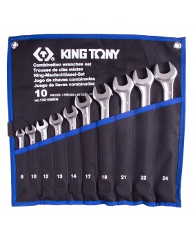 Набор комбинированных ключей, 8-24 мм, чехол из теторона, 10 предметов KING TONY 12D10MRN