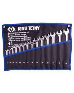 Набор комбинированных ключей, 8-24 мм, чехол из теторона, 14 предметов KING TONY 12D15MRN01