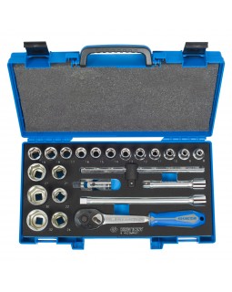 Набор торцевых головок с принадлежностями 1/2", шестигранные, 8-32 мм, 23 предмета KING TONY 45-foto2