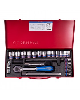 Набор торцевых головок с принадлежностями 1/2&quot;, шестигранные, 10-32 мм, 23 предмета KING TONY 4-foto2