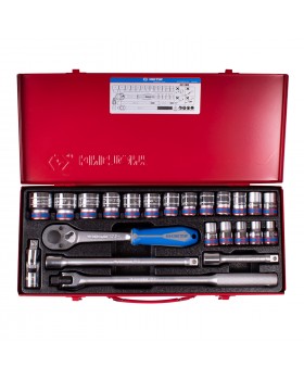 Набор торцевых головок с принадлежностями 1/2", шестигранные, 10-32 мм, 23 предмета KING TONY 4-foto2