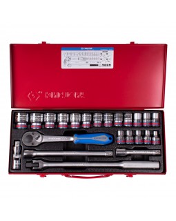 Набор торцевых головок с принадлежностями 1/2&quot;, шестигранные, 3/8-1&1/4&quot;, 23 предмета KING-foto2