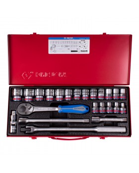 Набор торцевых головок с принадлежностями 1/2&quot;, шестигранные, 3/8-1&1/4&quot;, 23 предмета KING-foto2