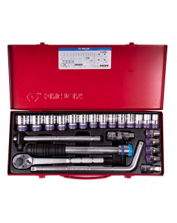 Набор торцевых головок с принадлежностями 1/2&quot;, шестигранные, 10-32 мм, 24 предмета KING TONY 4-foto4