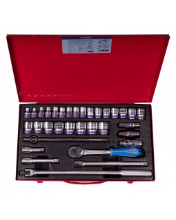 Набор торцевых головок с принадлежностями 1/2", шестигранные, 8-32 мм, 33 предмета KING TONY 45-foto4