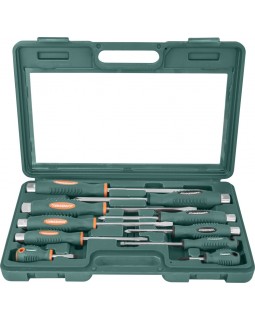 Набор отверток ударных, силовые под ключ, шлиц и крест, 10 предметов-foto2