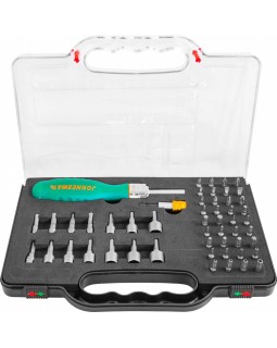 Отверточная рукоятка трещоточная с набором бит и насадок 52 предмета-foto2