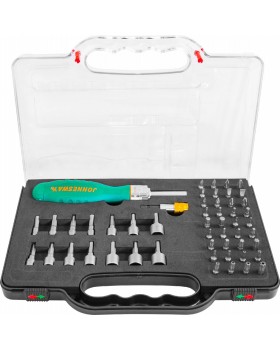 Отверточная рукоятка трещоточная с набором бит и насадок 52 предмета-foto2